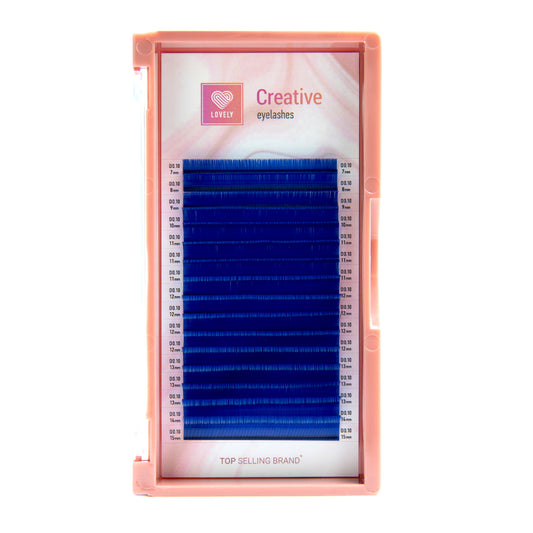 Eyelash extensions "Blue" Lovely - 16 lines Mix (pink tray)