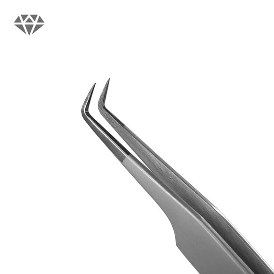 Eyelash Extension Tweezers Lovely Diamond series, 90 degrees, 7 mm