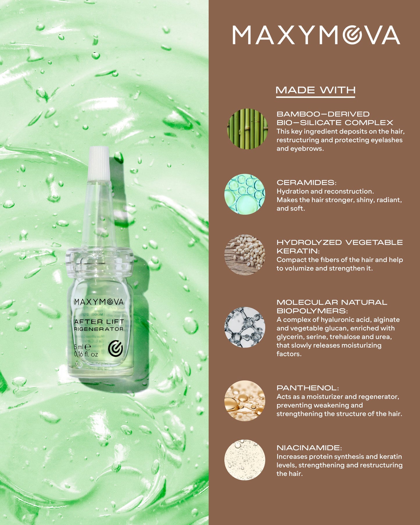 AFTER LIFT Regenerator serum - Vegan Friendly Formula Lash&Brow with Bamboo Biosilicates