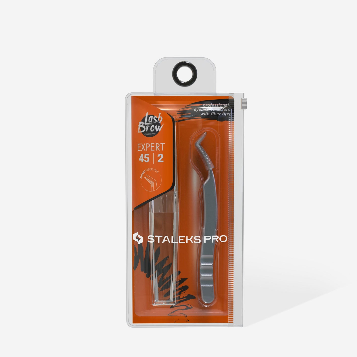 Professional Eyelash Tweezers With Fiber Tips EXPERT 45 TYPE 2 (L-Shaped, 40')