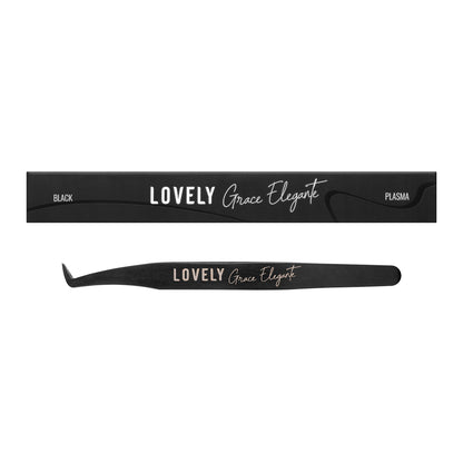 Eyelash Extension Tweezers NanoFiber Lovely, Grace Elegante Black series, Mini Boot