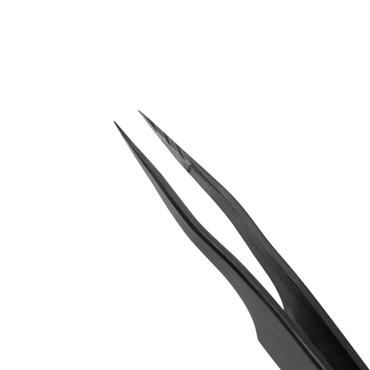 Standard Straight with band Eyelash Extension Tweezers NanoFiber Lovely, Grace Elegante Black series