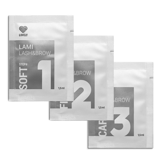 Set composition lamination LASH&BROW №1 SOFT, №2 FIX, №3 CARE, Lovely 3 pcs*1,5
