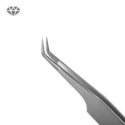 Eyelash Extension Tweezers Lovely Diamond series, 45 degrees, 7 mm